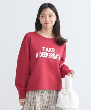 earth music&ecology アソートロゴスウェット Red