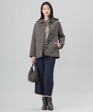 J.PRESS LADIES 【WEB限定カラーあり・洗える】ツムギート flannel ワイド クロップド パンツ 【WEB限定】ネイビー系