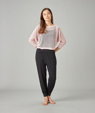 Chacott 【ノーソーイングニット】7分袖メッシュニットTシャツ ベビーピンク