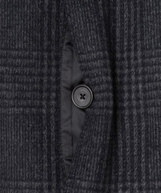 GOTAIRIKU アンゴラビーバー ステンカラーコート ライトグレー系4(格子)