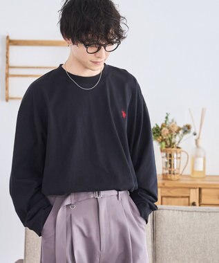 WEGO 【ユニセックス着用ITEM/MLサイズ展開】U.S. POLO ASSN.ワンポイント刺繍LST ブラック