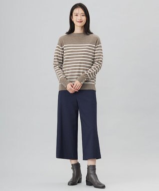 J.PRESS LADIES L 【WEB限定カラーあり・洗える】ツムギート flannel ワイド クロップド パンツ 【WEB限定】ネイビー系