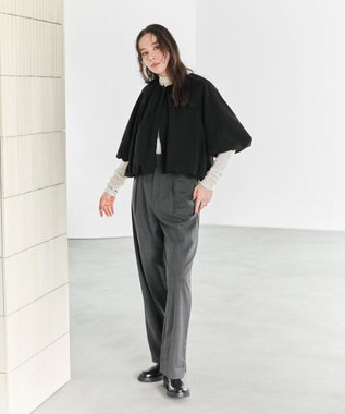 #Newans 【ANSWER for ファッショニスタ 】ウエスト調整可ワイドパンツ チャコールグレー系