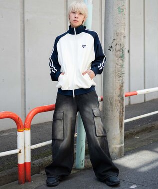 WEGO 【ユニセックスITEM/MLサイズ展開】ラグランライントラックジャケット ブルーその他