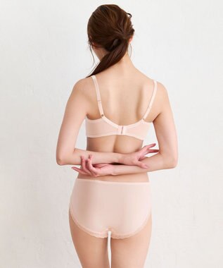 WACOAL ブラジャー 【リボンブラ 脇すっきり】 脇高設計 着やせシルエット 動いても谷間キープ Gカップまで対応 大きいサイズ レディース BXB443 /ワコール シェルピンク