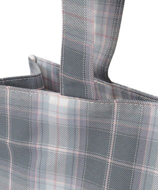 Maison de FLEUR ブランドロゴ刺繍チェックスクエアトート Gray