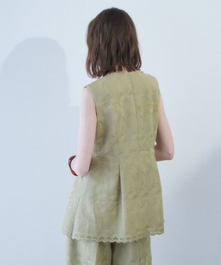 YECCA VECCA 刺繍ペプラムジレ Beige