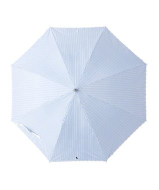 MOONBAT 【軽量】POLO RALPH LAUREN 晴雨兼用日傘 長傘 ストライプスカラ／遮光 遮熱 UV ペールスカイ