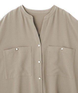 AMERICAN HOLIC 【WEB限定】ミリタリーWポケットスキッパーシャツ Gray Beige