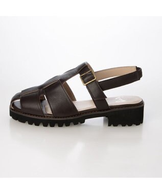 ing <ing>軽量ソールグルカサンダル ダークブラウン