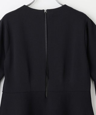 #Newans 【セレモニーにも】フレアニットワンピース ネイビー