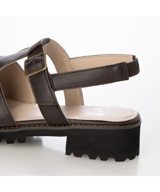 ing <ing>軽量ソールグルカサンダル ダークブラウン