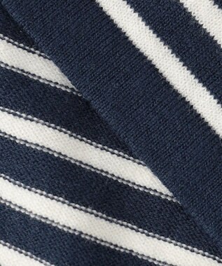 組曲 シルク混ニットロングＴシャツ ネイビー系1