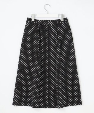 J.PRESS LADIES L 【洗える】ピーチサテン 幾何プリント スカート ネイビー系5