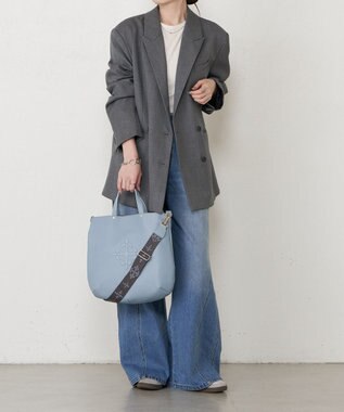 russet スリム2WAYトートバッグ <エンボスモノグラム>(CE-1611) L.Blue