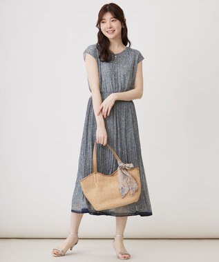 ANY SIS 【洗える】フラワープリーツ ワンピース ミント系