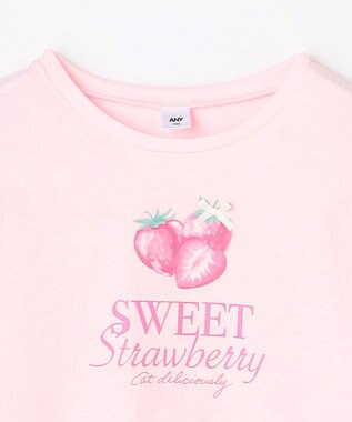 ANY KIDS 【Strawberry Collection】アートプリント 長袖Tシャツ ピンク