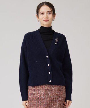 カタログ掲載・洗える】ウールカシミヤブレンドラメスパンコールニット  