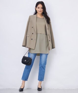 ICB L 【洗える】 ウォーターリサイクルテーパードデニム ブルー系