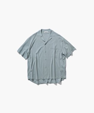 ATON HIGH TWIST COTTON | ニットシャツ BLUE GRAY
