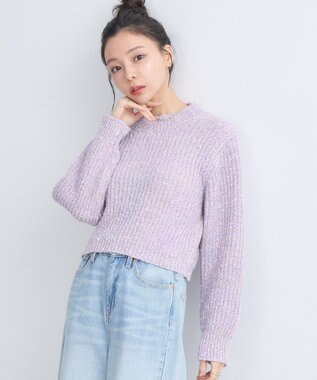 earth music&ecology ブラッシュヤーンニットプルオーバー