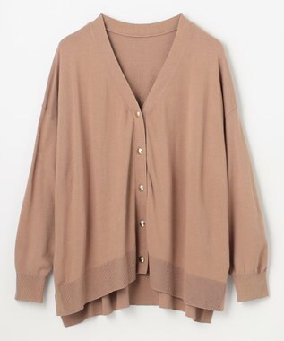 ANY ゆるＶネックカーディガン キャメル