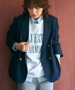 AMERICAN HOLIC イージーケアWテーラードジャケット Navy