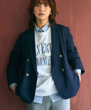 AMERICAN HOLIC イージーケアWテーラードジャケット Navy