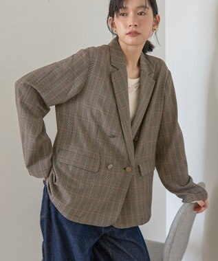 AMERICAN HOLIC イージーケアWテーラードジャケット Check