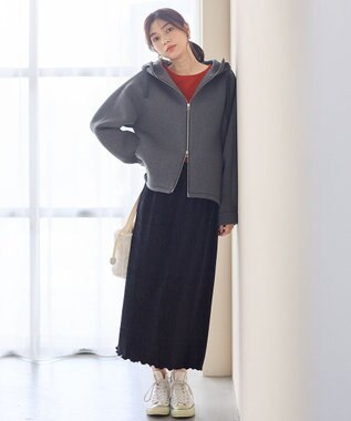 ANY L ダンボールＷジップパーカー チャコール