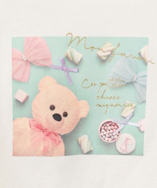 ANY KIDS フォトプリント 長袖 Ｔシャツ エクリュ×クマミント