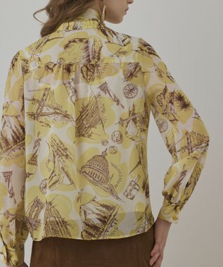 GRACE CONTINENTAL スカ－フタイブラウス イエロー