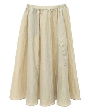 CRAFT STANDARD BOUTIQUE ナイロンワークギャザースカート Beige