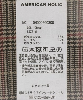 AMERICAN HOLIC イージーケアWテーラードジャケット Check