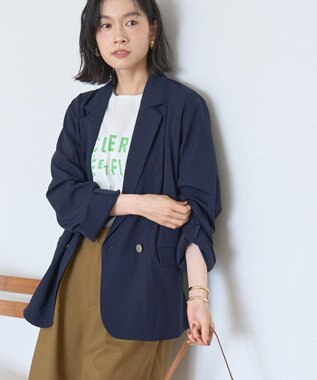 AMERICAN HOLIC イージーケアWテーラードジャケット Navy