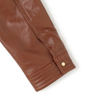 BEIGE， 【andGIRL 秋号掲載】CLYDE / ステッチデザインラムレザーブルゾン Brown