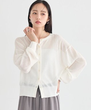 earth music&ecology 【予約】【WEB限定】接触冷感シアークルーニットカーディガン