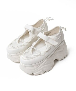 WEGO コードデザイン厚底ボリュームシューズ ホワイト