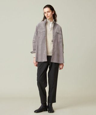 J.PRESS YORK STREET 【WOMEN】コーデュロイ ロングブラウス ライトグレー系