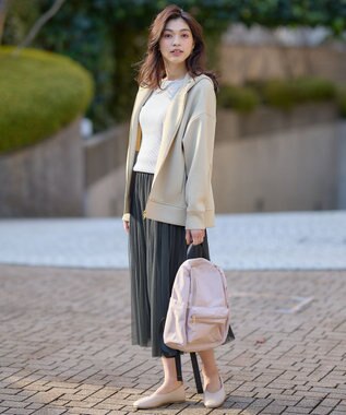 ANY 【ウエストゴム】プリーツチュールスカート チャコール