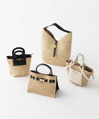 23区 VIOLAd'ORO ラフィア ビッグ トートバッグ ベージュ系