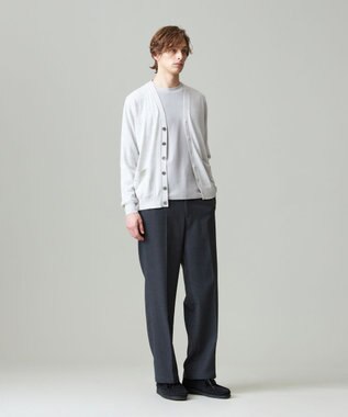 J.PRESS MEN オメガツイスト ハイゲージ ニットカーディガン アイボリー系