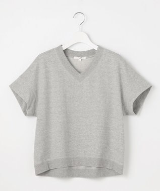 23区 L 【SLOW/WEB限定】ラスティックテリー Vネック カットソー ライトグレー系