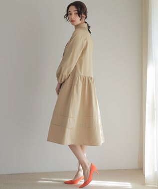 組曲 ソフトクロスピンタック ワンピース ベージュ系