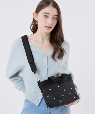 LeSportsac SMALL BUCKET TOTE/レッド/ホワイトハートEMB