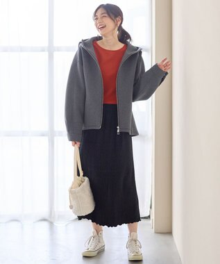 ANY L ダンボールＷジップパーカー チャコール