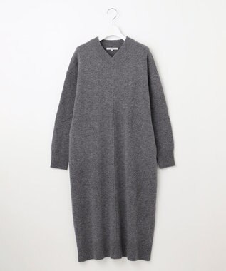 23区 【SLOW/一部店舗限定】ニットトータル Vネック ワンピース ライトグレー系