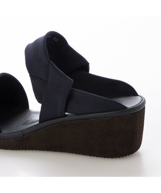 MODE ET JACOMO <D'ICI>ストレッチクロスウェッジサンダル ネイビー