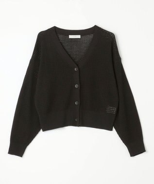 ANY L 【洗濯機可】アイレットパターンカーデガン