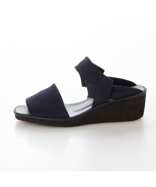MODE ET JACOMO <D'ICI>ストレッチクロスウェッジサンダル ネイビー